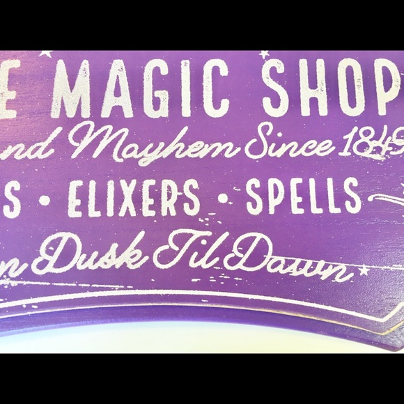 Purple Halloween Olde Magic Shoppe Wood Sign Witch - Picture 5 of 12